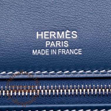 Hermes Birkin 35 Ghillies Blue de Prusse/Toile H