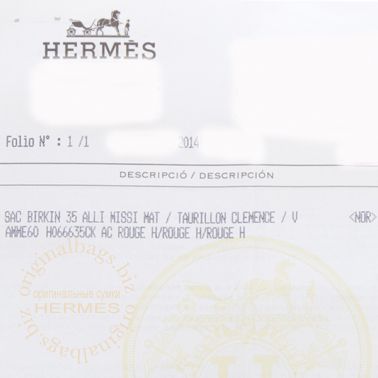 Hermes Birkin 35 Rouge H/Rouge H/Rouge H