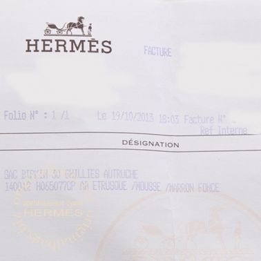 Hermes Birkin 30 Ghillies Etrusque/ Mousse/ Marron Fonce