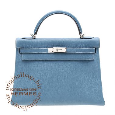 Hermes Kelly 32 Blue Jean