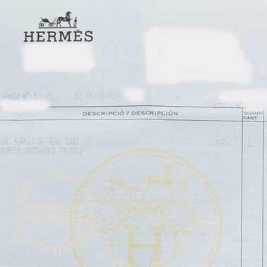 Hermes Birkin 30 Gold