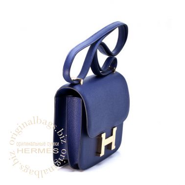 Hermes Constance 18 cm Blue Sapphire