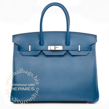 Hermes Birkin 35 Bleu Thalassa